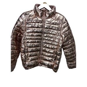 Zara Kids 13/14 Puffer Coat Metallic Pink